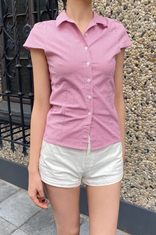 Rue Plaid Top sold by Brandy Melville