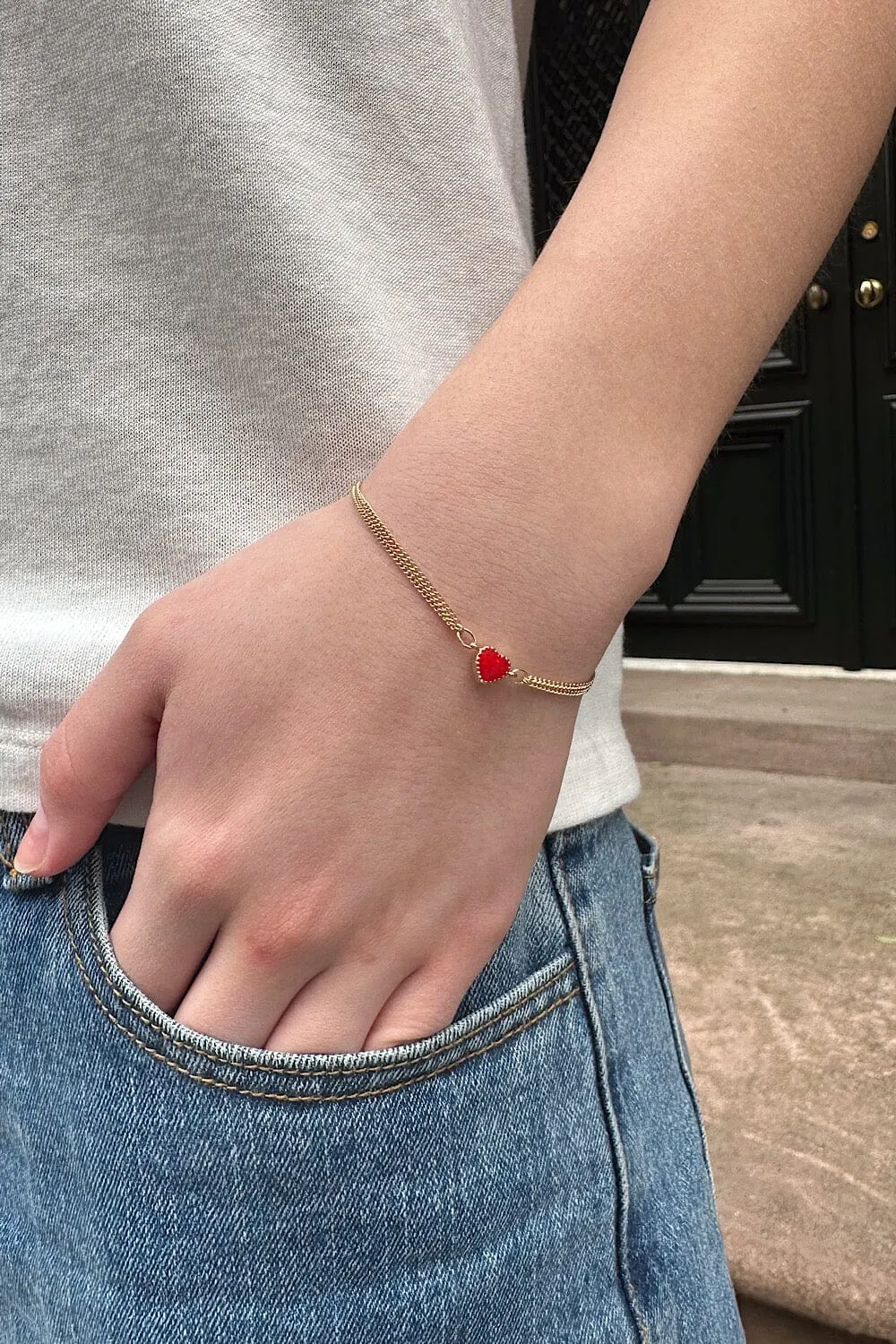 Heart Bracelet sold by Brandy Melville product image thumbnail 2