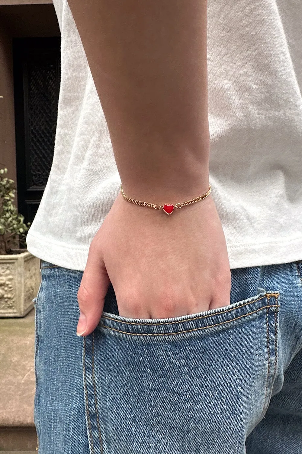 Heart Bracelet sold by Brandy Melville product image thumbnail 3