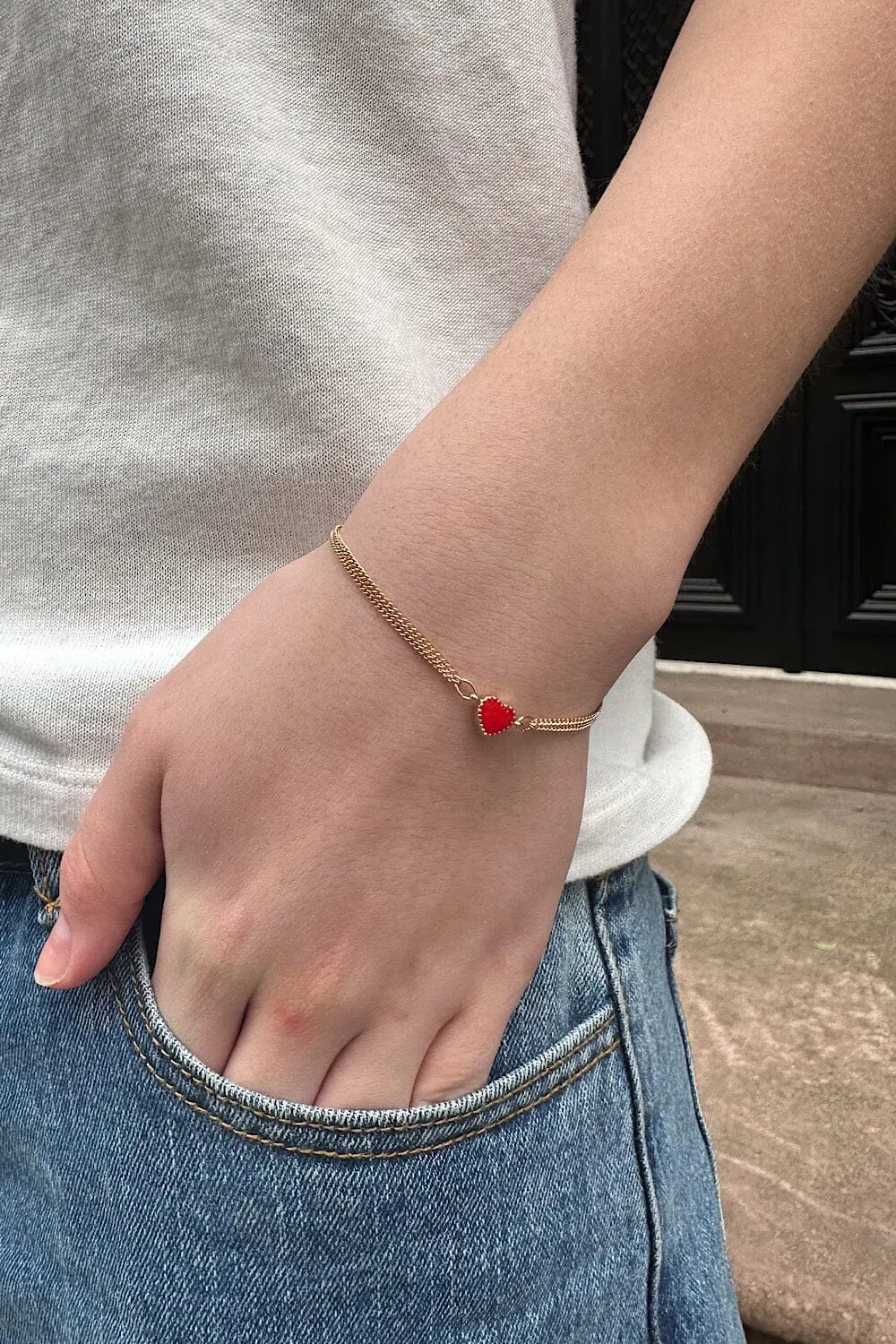 Heart Bracelet sold by Brandy Melville product image thumbnail 4