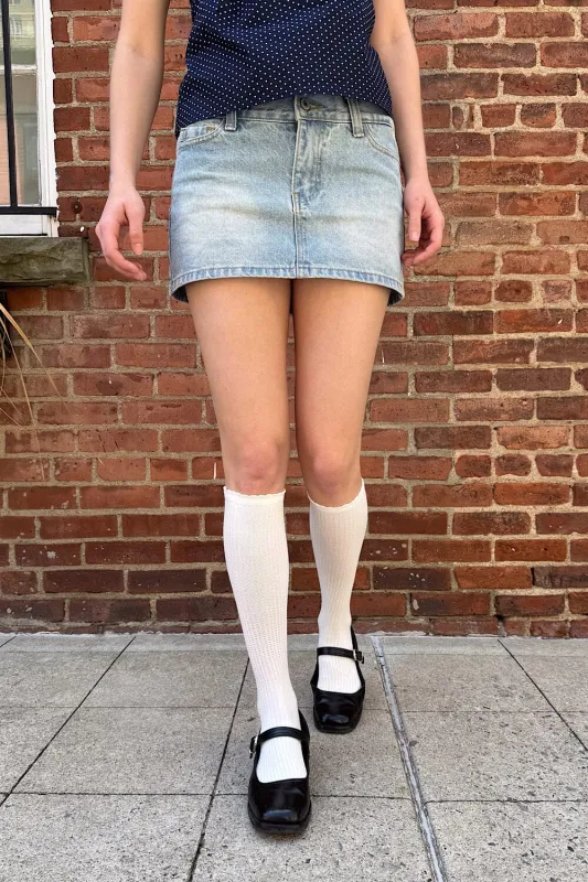 White Long Socks sold by Brandy Melville