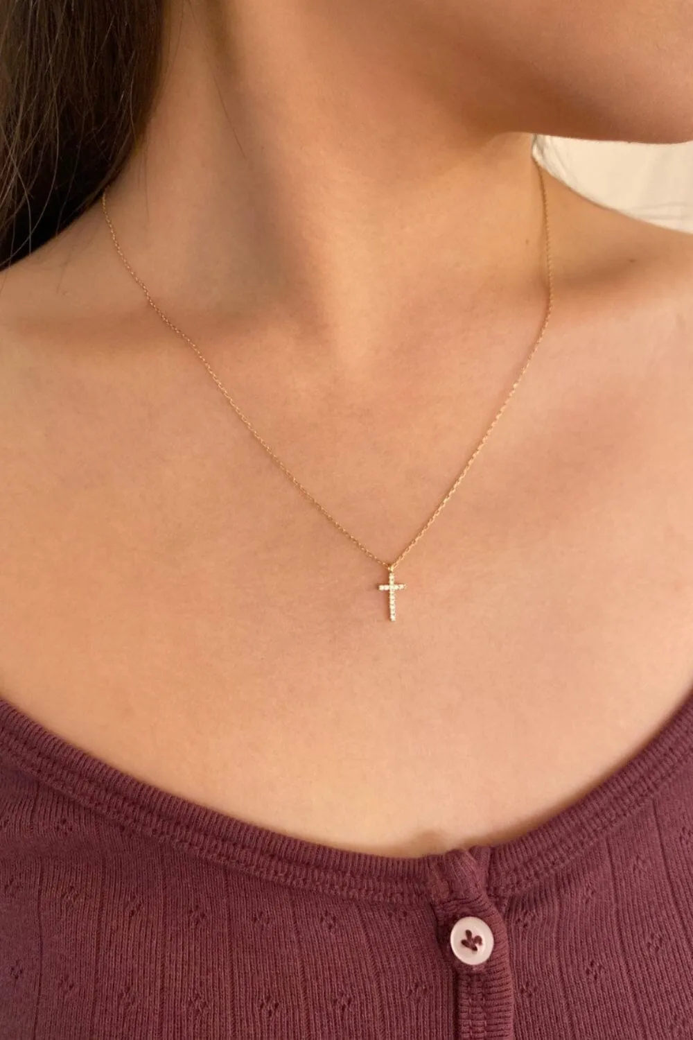 Cross Necklace sold by Brandy Melville