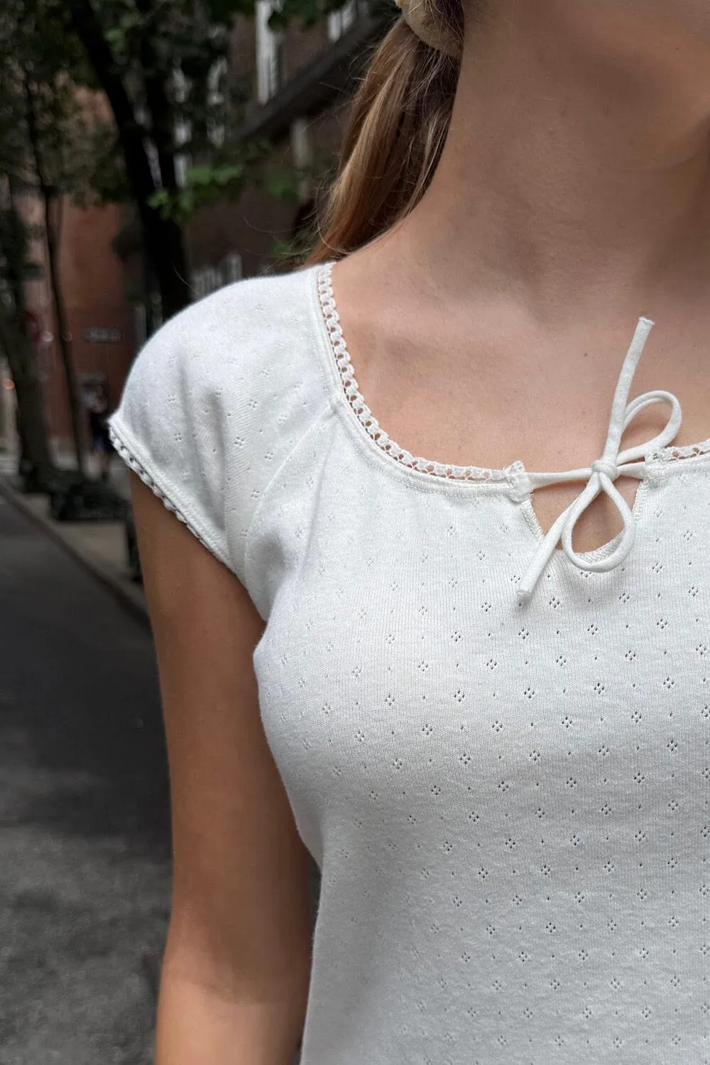 Noa Eyelet Top sold by Brandy Melville product image thumbnail 4