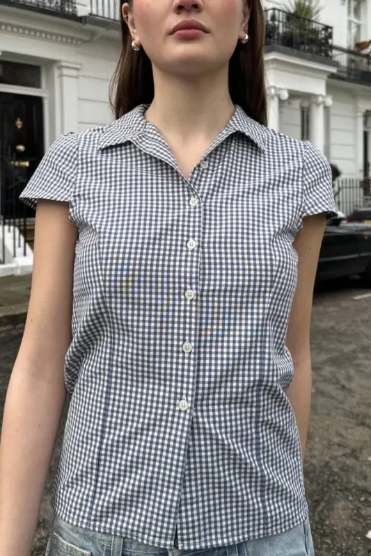 Rue Plaid Top sold by Brandy Melville