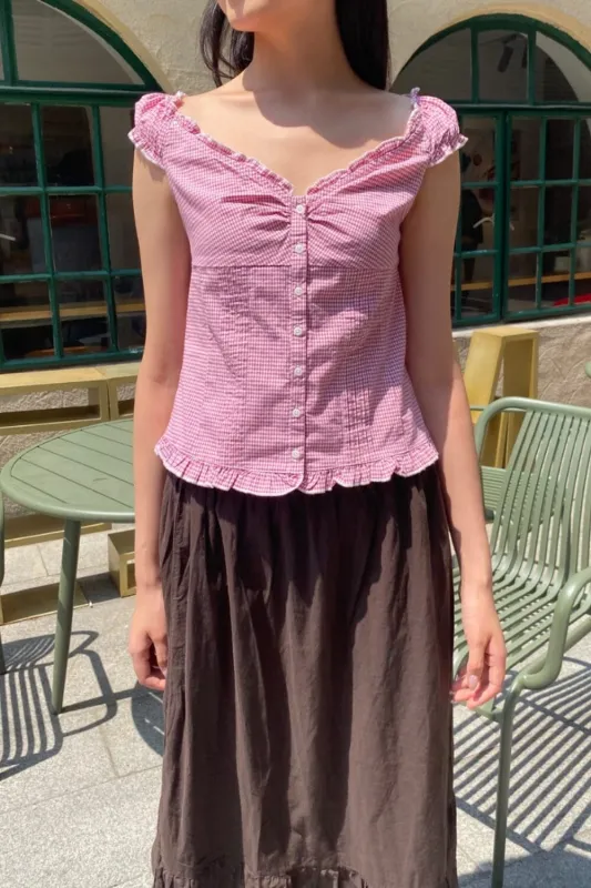 Elena Gingham Top sold by Brandy Melville