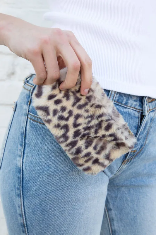 Leopard Print Faux Fur Coin Purse sold by Brandy Melville