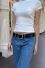 Faux Leather Buckle Belt sold by Brandy Melville