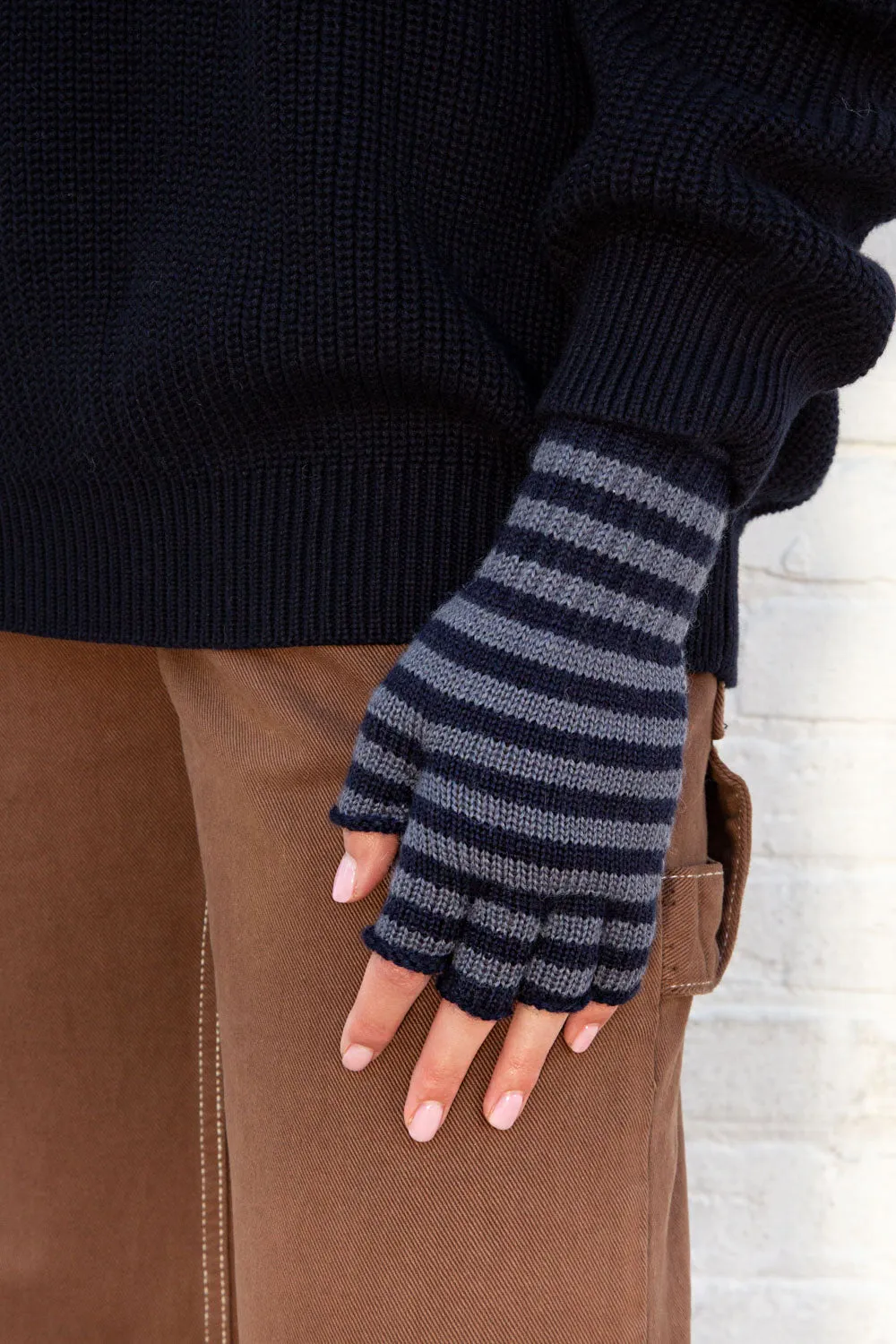 Fingerless Wool Striped Gloves sold by Brandy Melville product image thumbnail 4