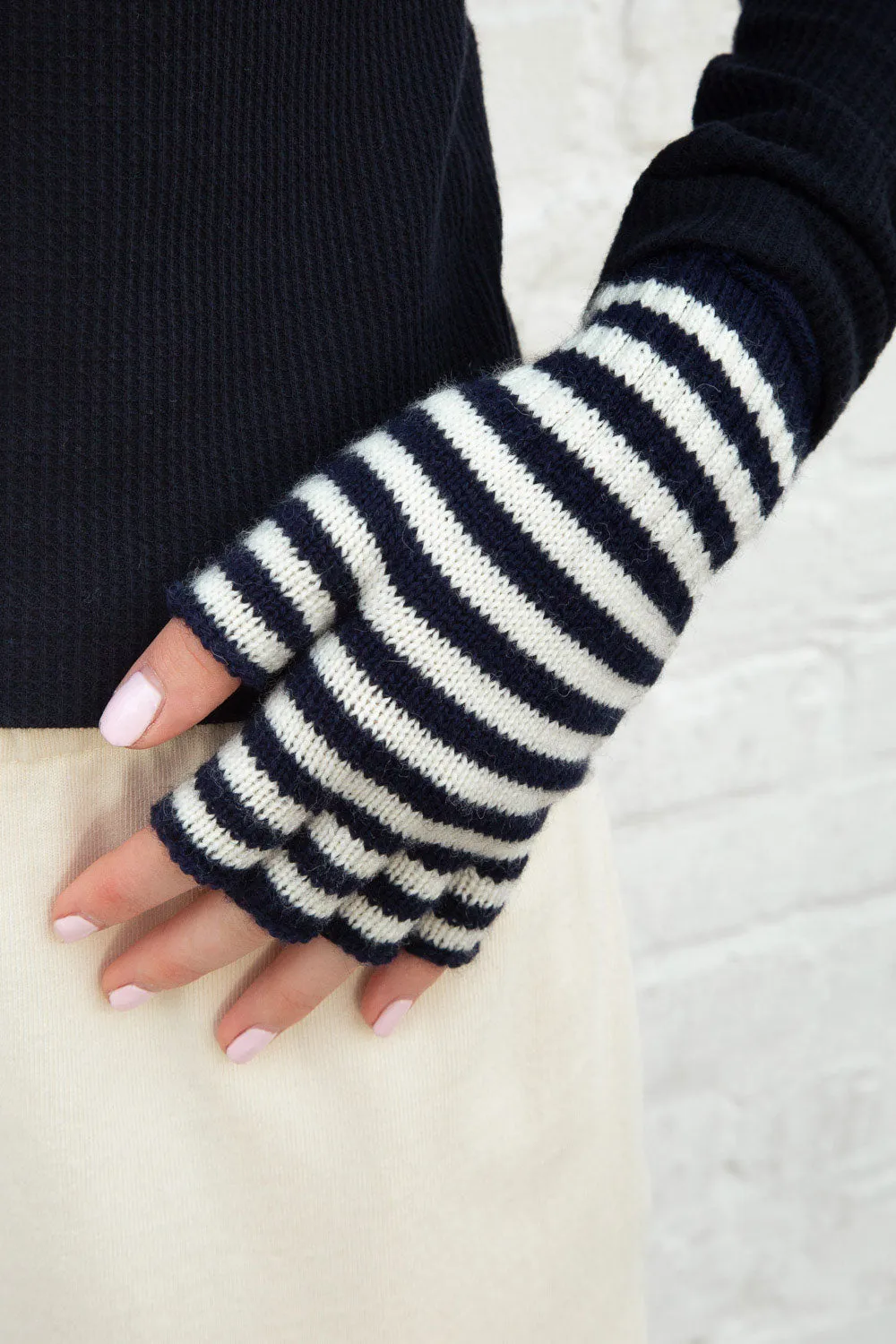 Fingerless Wool Striped Gloves sold by Brandy Melville