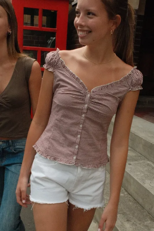 Elena Gingham Top sold by Brandy Melville