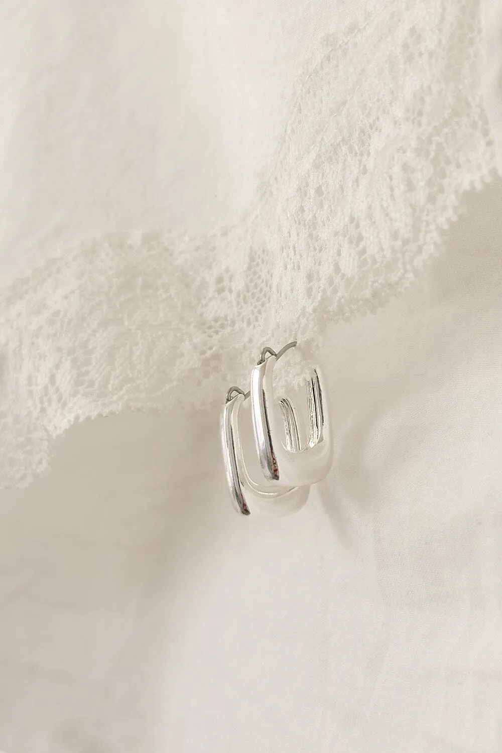 Rectangle Hoop Earrings sold by Brandy Melville