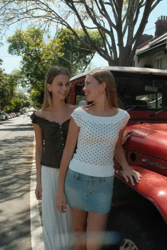 Ginny Polka Dot Top sold by Brandy Melville