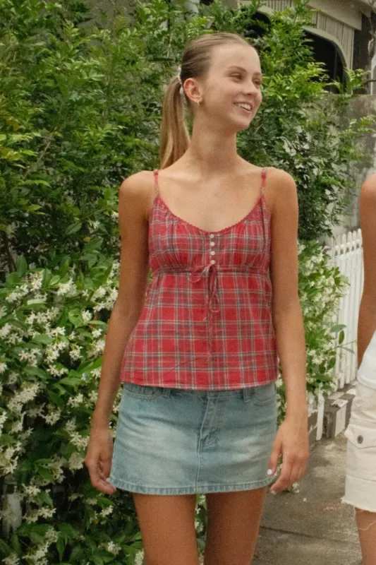 Tiffany Plaid Tank sold by Brandy Melville