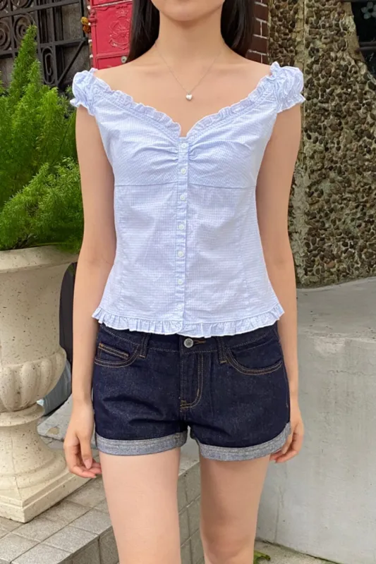 Elena Gingham Top sold by Brandy Melville