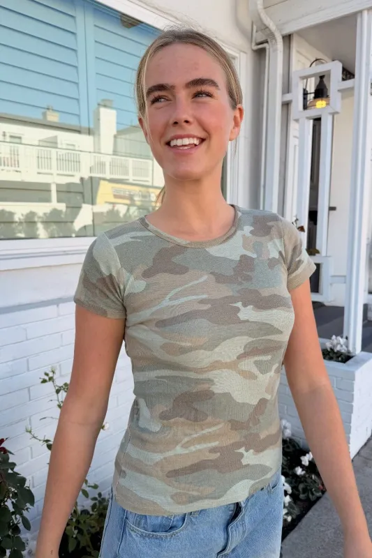 Hailie Camouflage Top sold by Brandy Melville