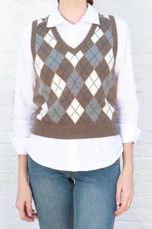 Peyton Argyle Sweater Vest sold by Brandy Melville