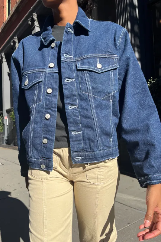 Kaylee Dark Wash Denim Jacket sold by Brandy Melville