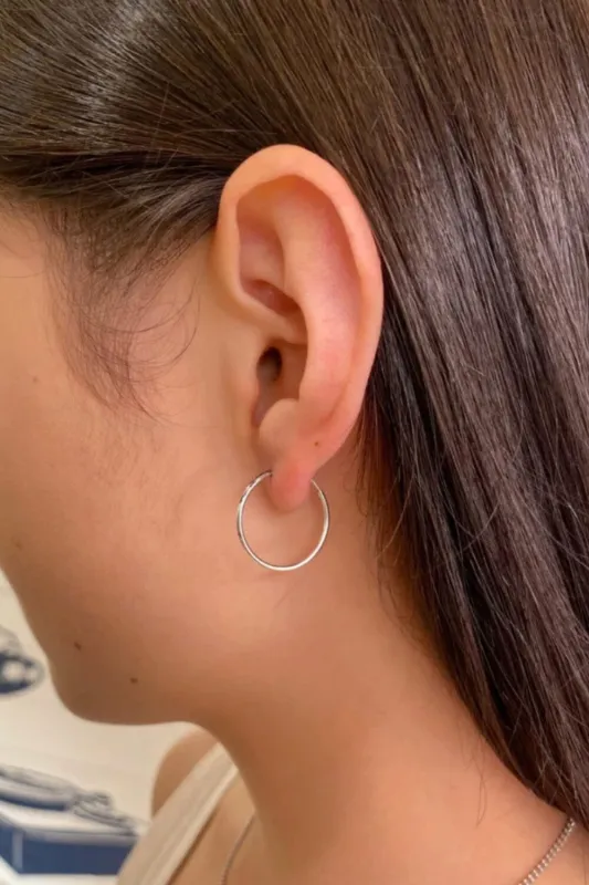 Silver Hoop Earrings sold by Brandy Melville