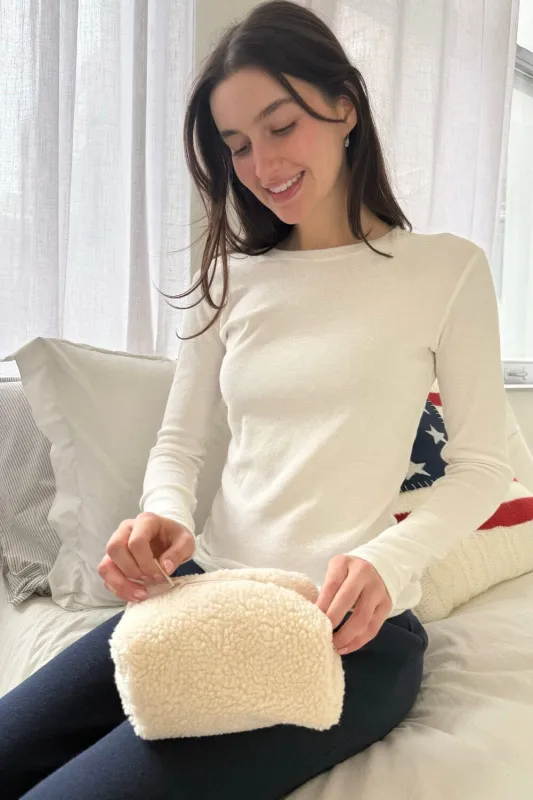 Sherpa Mini Makeup Bag sold by Brandy Melville