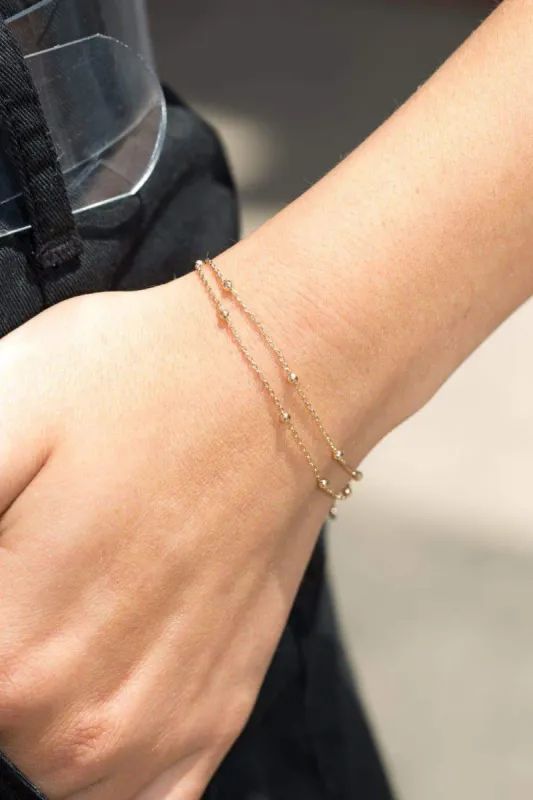 Double Chain Beaded Bracelet sold by Brandy Melville