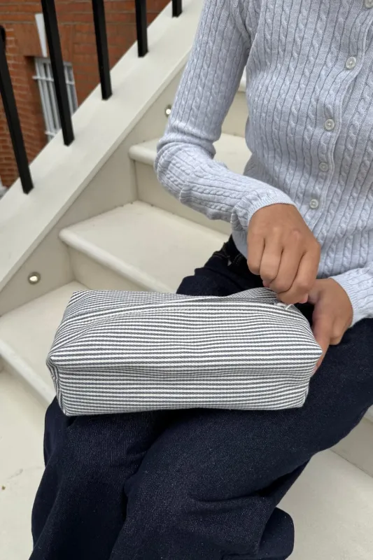 Striped Makeup Bag made by Brandy Melville