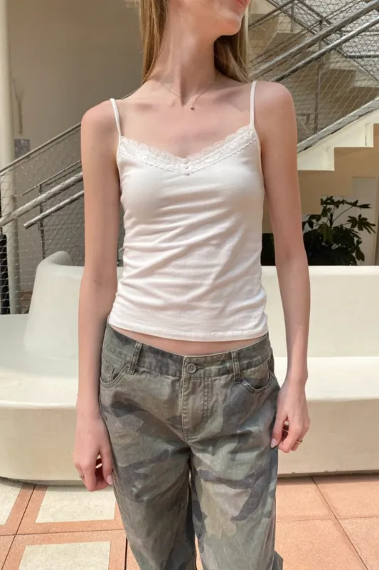 Aden Lace Button Tank made by Brandy Melville