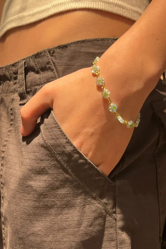 Copper Flower Bead Bracelet sold by Brandy Melville