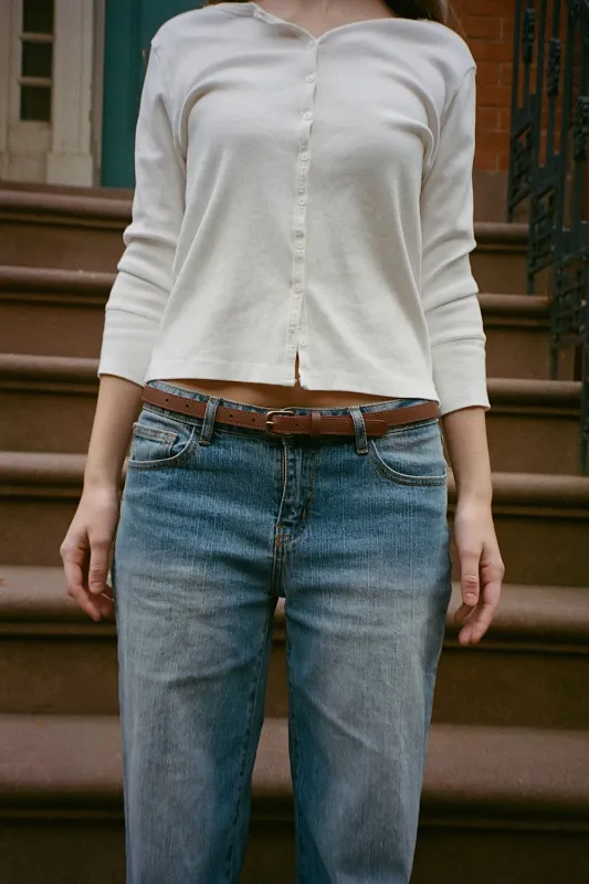 Faux Leather Buckle Belt made by Brandy Melville