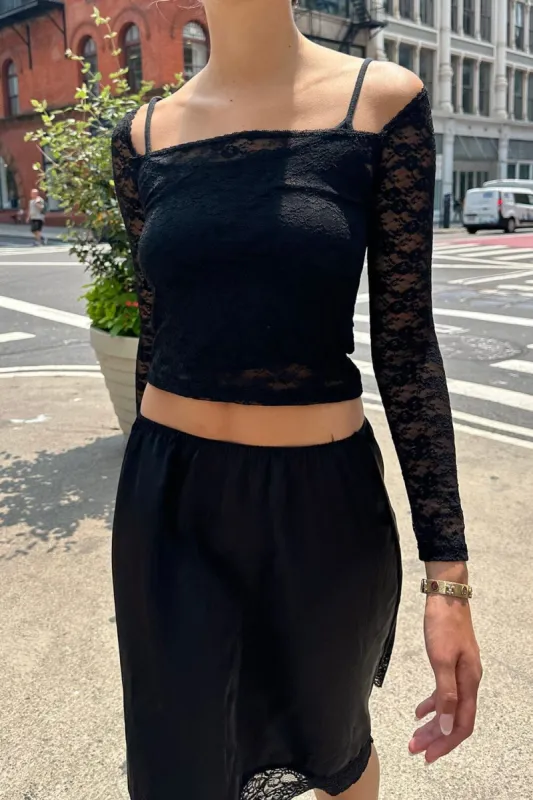Roxy Lace Top sold by Brandy Melville