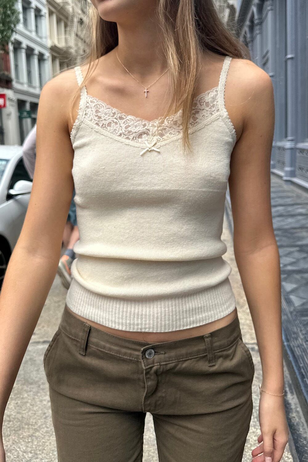 Aden Basic Long Lace Tank sold by Brandy Melville