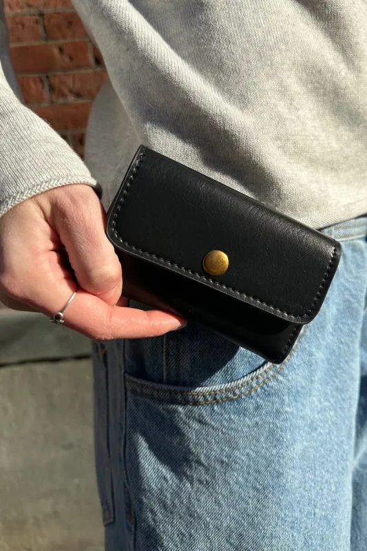 Black Leather Wallet sold by Brandy Melville
