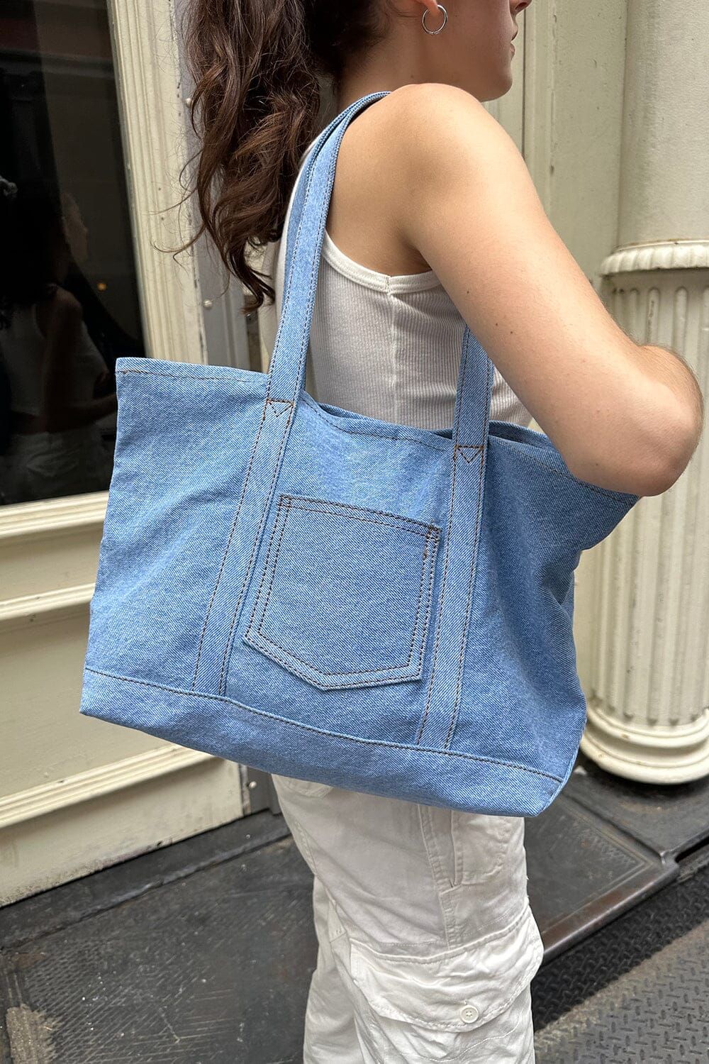 Denim Tote Bag sold by Brandy Melville
