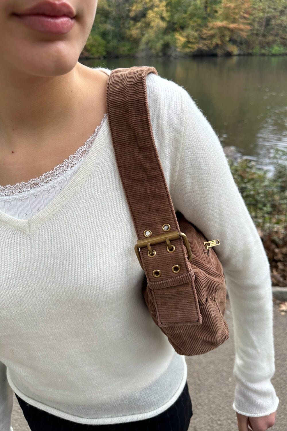 Corduroy Buckles bag sold by Brandy Melville product image thumbnail 4