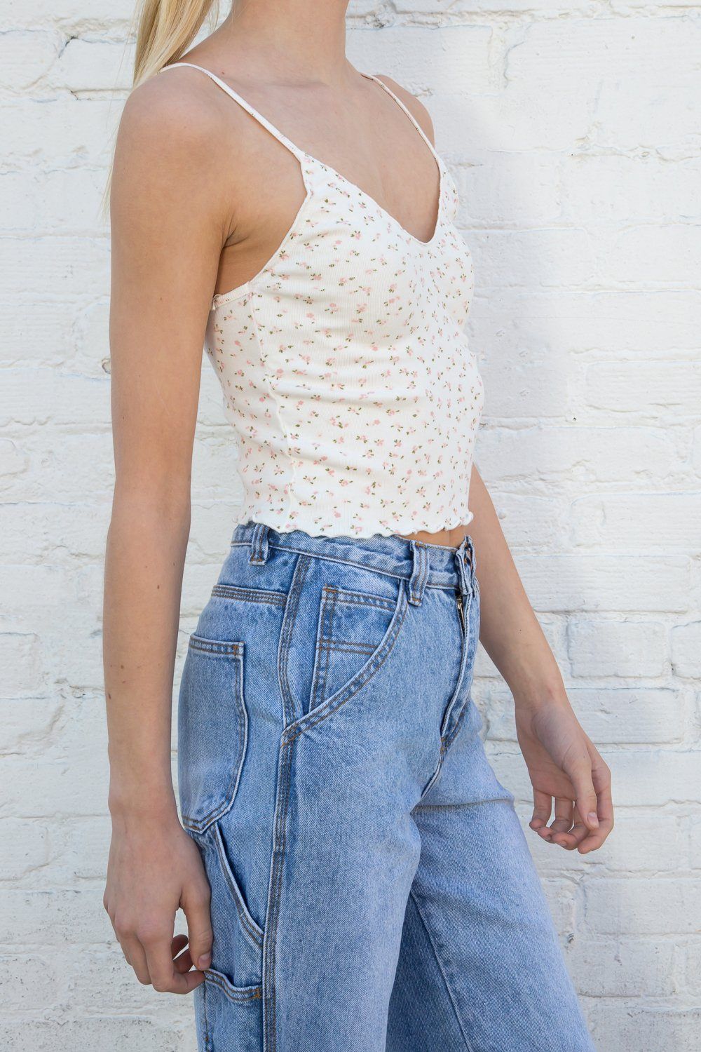 Nicolette Floral Ruffle Tank sold by Brandy Melville product image thumbnail 2