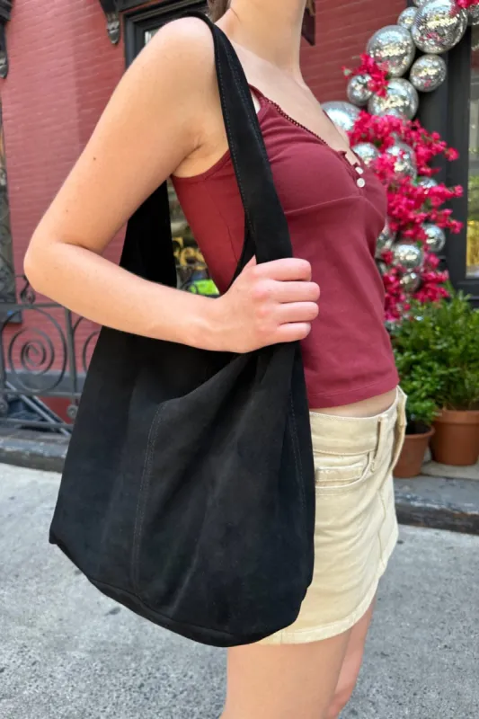 Black Suede Shoulder Bag sold by Brandy Melville