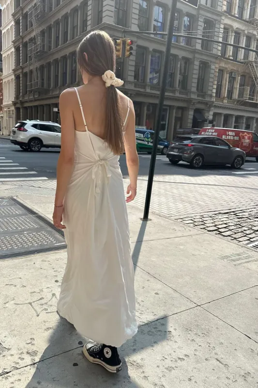 long sleeve long white dress ZAPAKA Women White A-Line High-Low Party Dress Wrap V Neck Long Sleeves Formal Dress, White / M