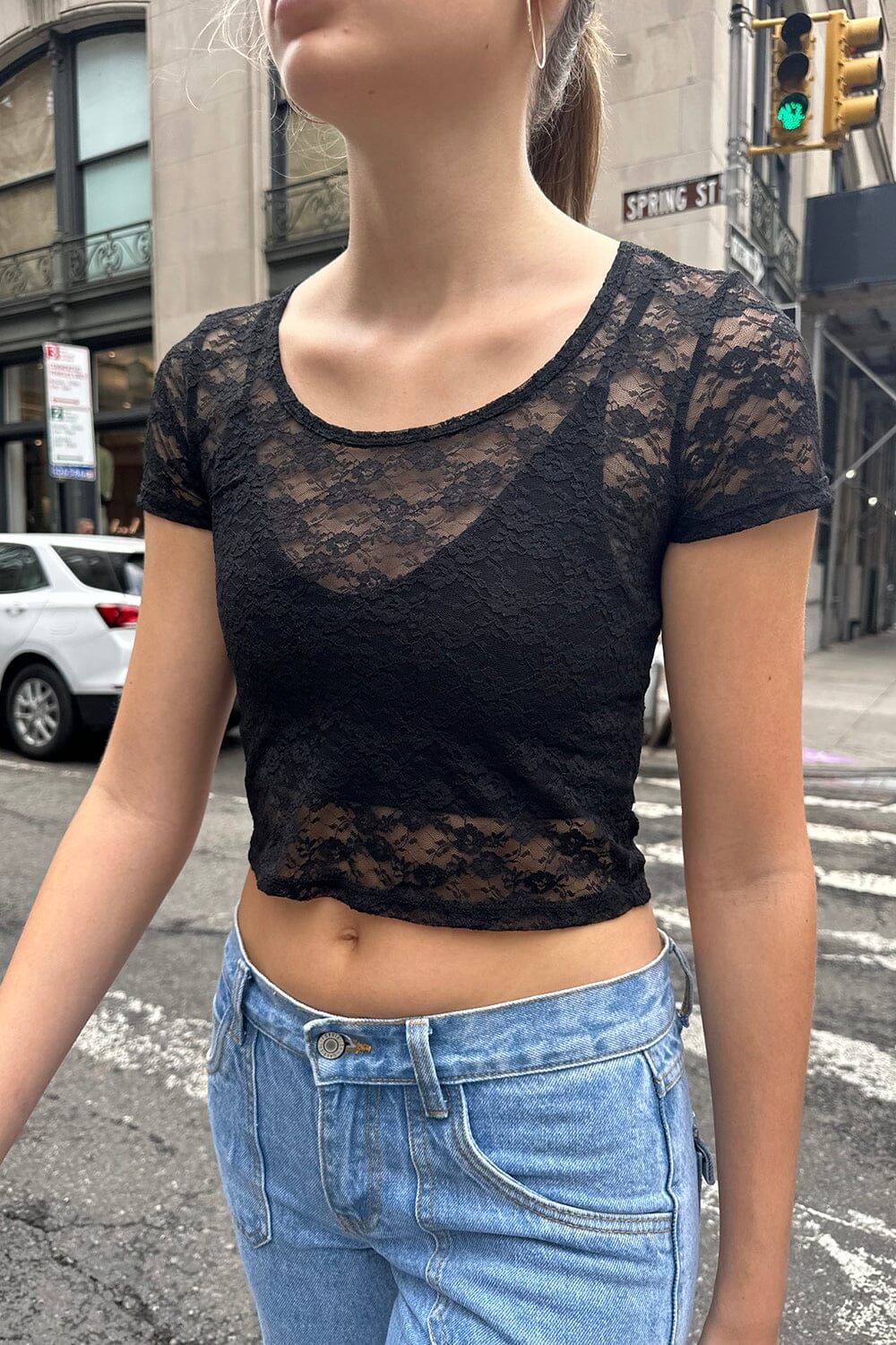 Lila Lace Top sold by Brandy Melville