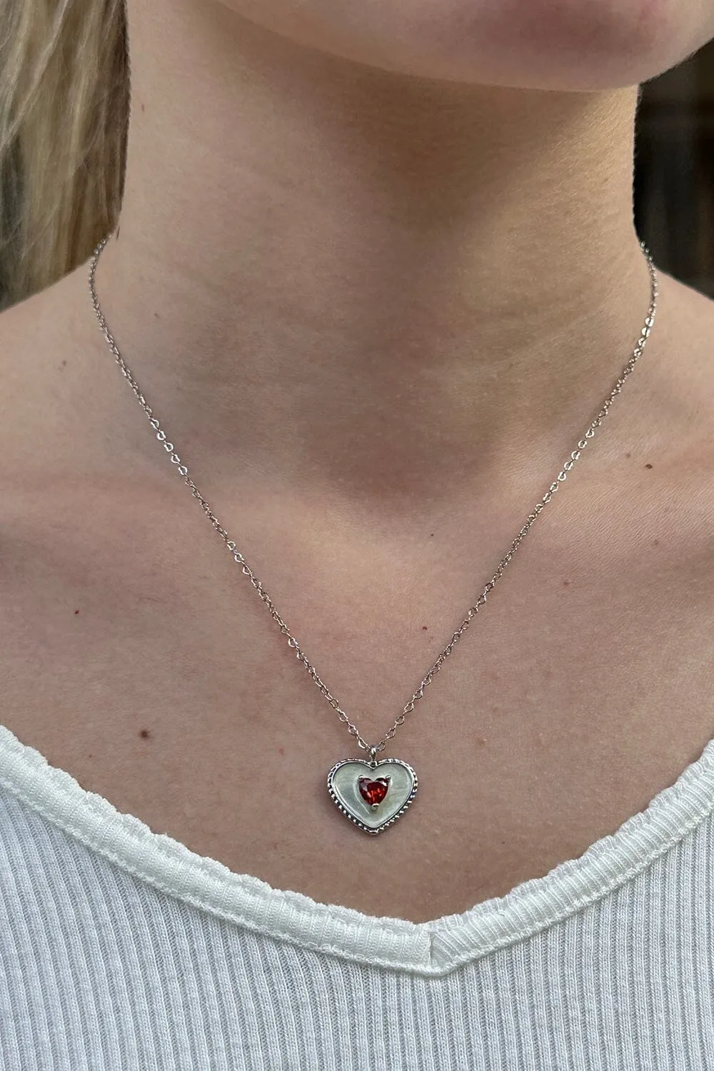 Heart Gem Necklace sold by Brandy Melville product image thumbnail 3