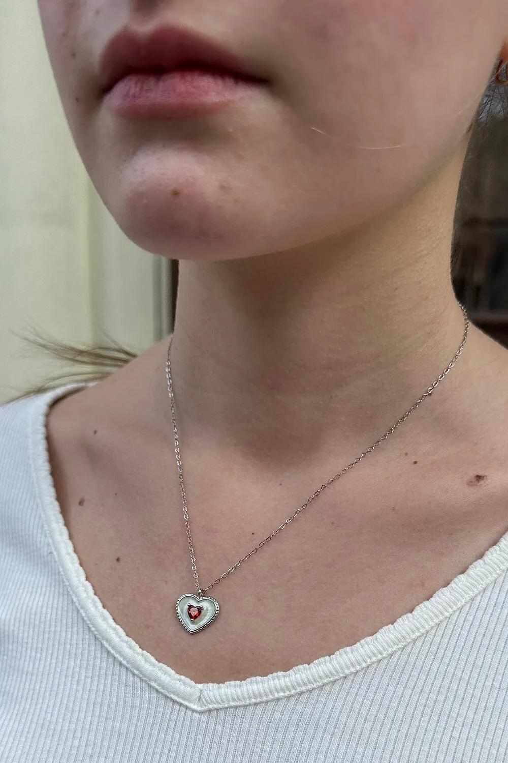 Heart Gem Necklace sold by Brandy Melville product image thumbnail 2