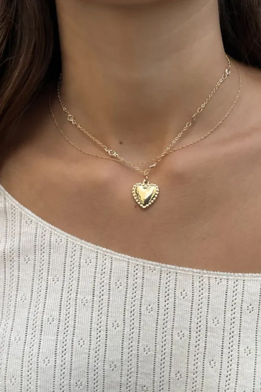 Heart Pendant Necklace sold by Brandy Melville