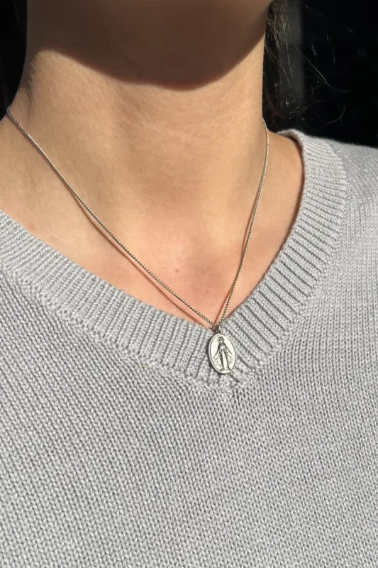 Double-Sided Mother Mary Necklace sold by Brandy Melville