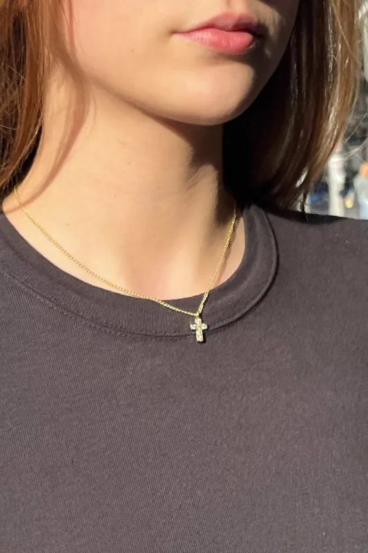 Copper Cross Charm Necklace sold by Brandy Melville