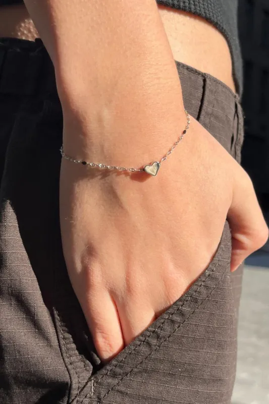 Heart Bead Charm Bracelet sold by Brandy Melville