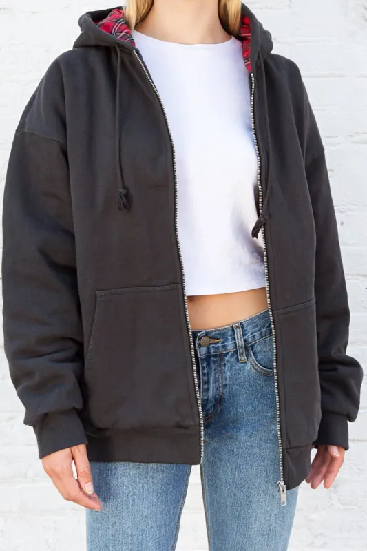 Christy Plaid Hoodie sold by Brandy Melville