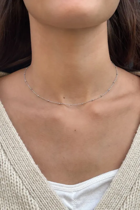 Stainless Steel Beaded Chain Necklace sold by Brandy Melville