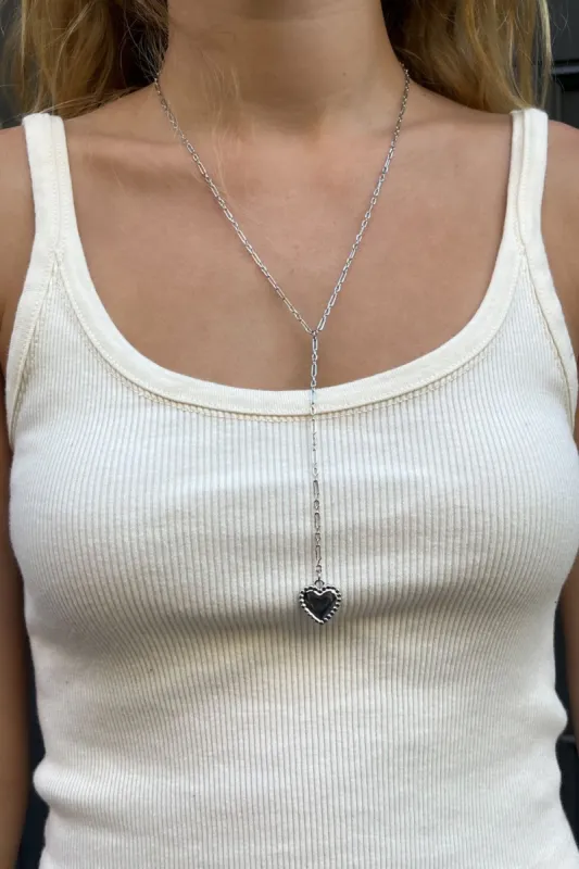 Heart Chain Necklace sold by Brandy Melville