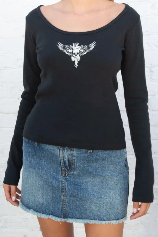 Jillian Skull Top sold by Brandy Melville