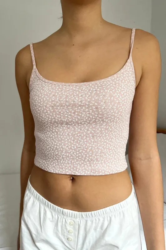 Skylar Floral Crop Tank sold by Brandy Melville