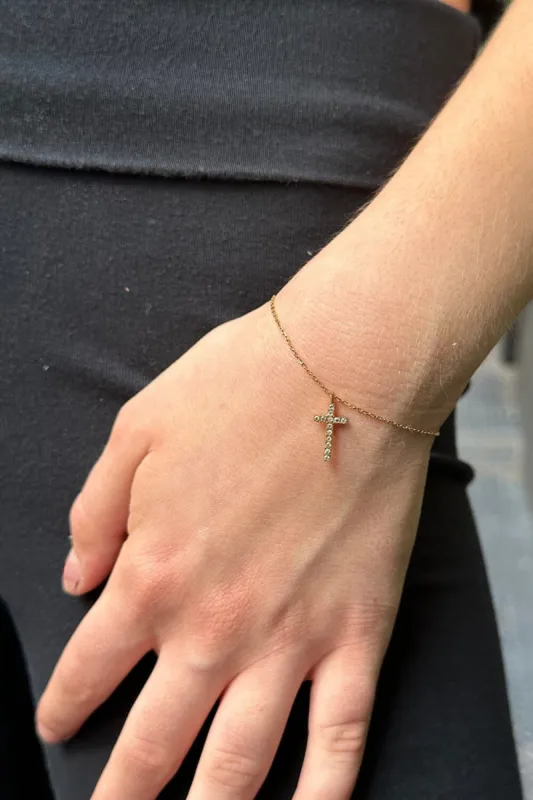 Stainless Steel Cross Bracelet sold by Brandy Melville