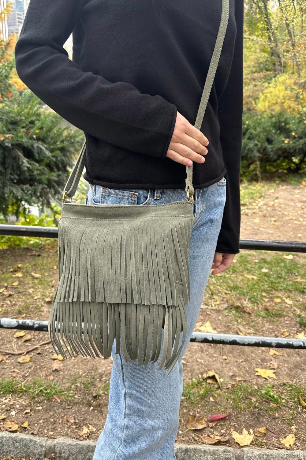 Fringe Suade Crossbody Bag sold by Brandy Melville product image thumbnail 3